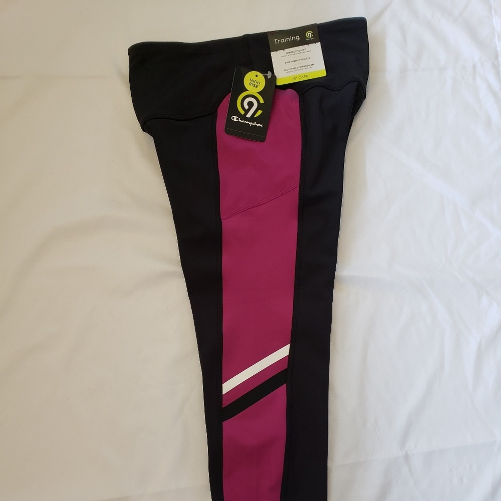 Champion Athletic Training Capris NWT! Blk/ Purple